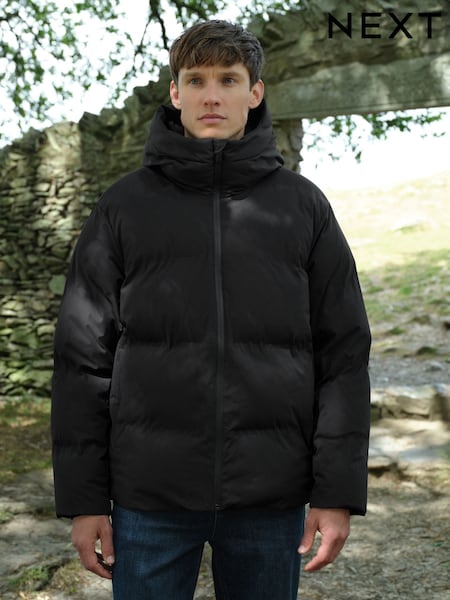 Negru - ThermoGen Shower Resistant Puffer Jacket (F17811) | 540 LEI