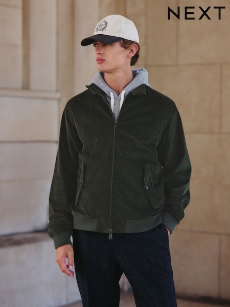 Green Corduroy Harrington Jacket (F17859) | R$ 670
