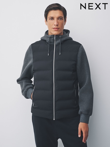 Negru - Hybrid Quilted Jacket (F17860) | 439 LEI