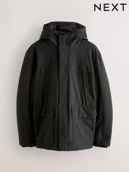 Black ThermoGen Parka Jacket with Borg Lining (F17871) | SGD 156
