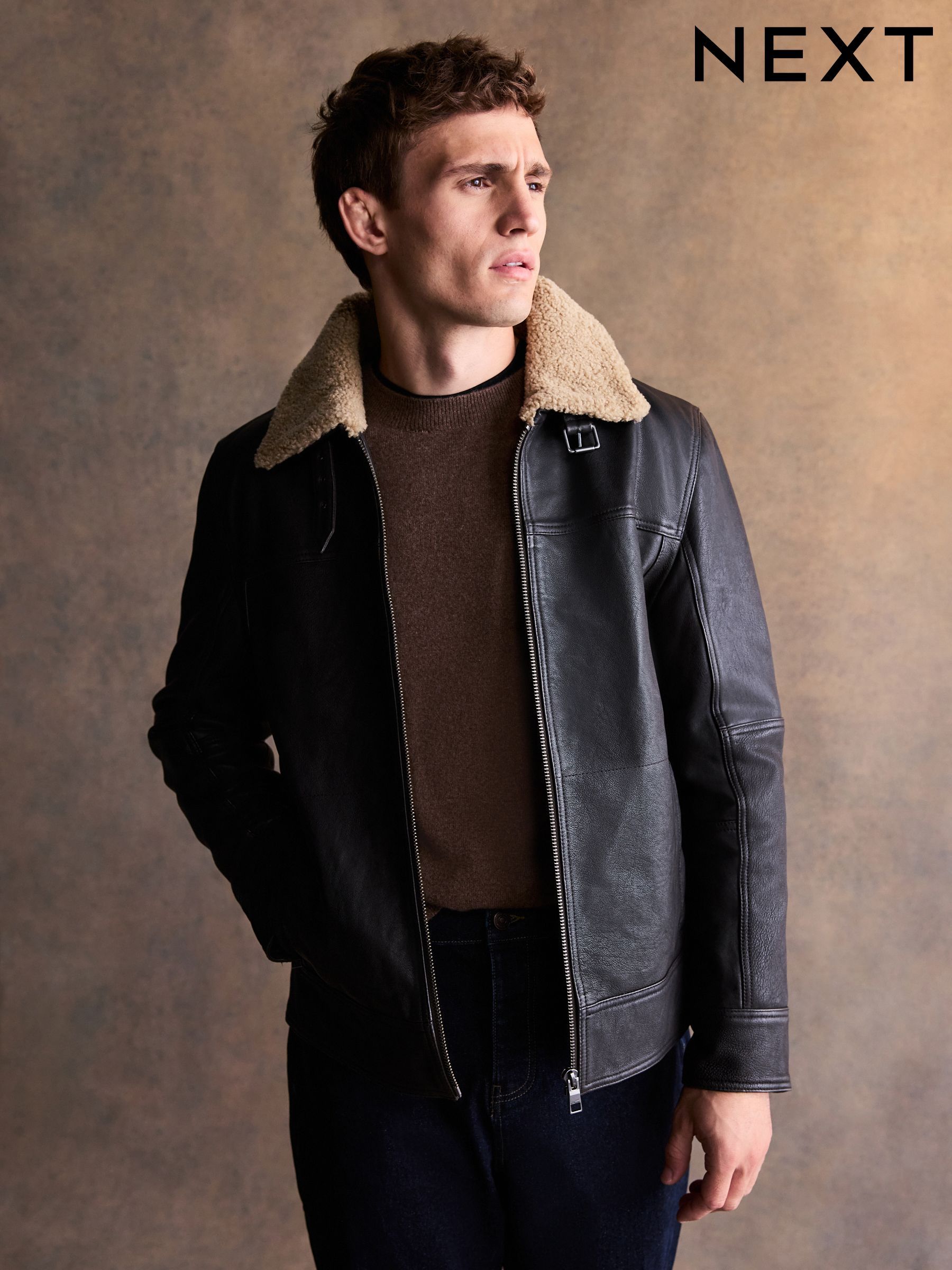 Mens Aviator Jackets | Cotton & Leather Aviator Jackets | Next Romania