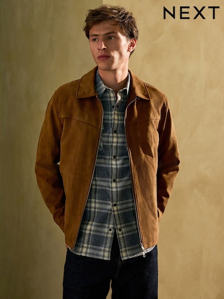Maro-arămiu Maro - Faux Suede Harrington Jacket (F17882) | 439 LEI