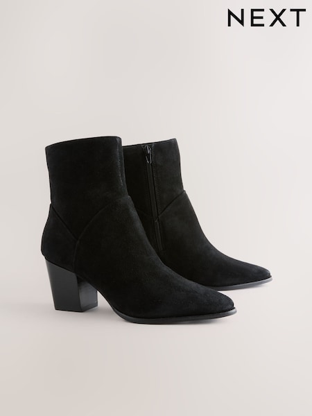 črna Suede - Forever Comfort® Western Cowboy Heeled Ankle Boots (F17923) | € 70