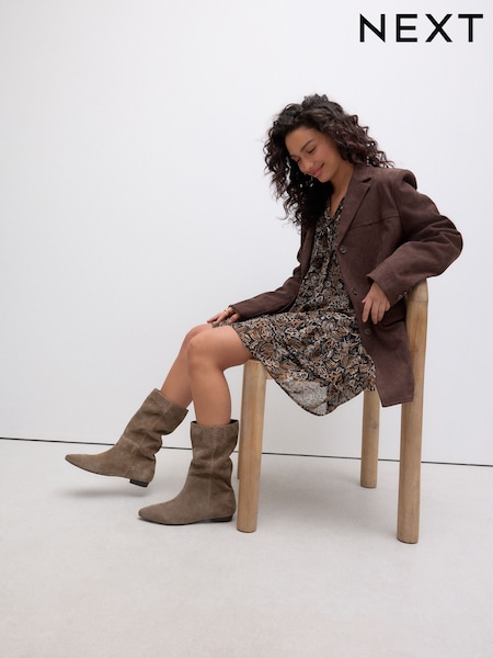 Ante marrón visón - Forever Comfort® Whipstitch Pull-On Midi Boots (F17962) | 113 €