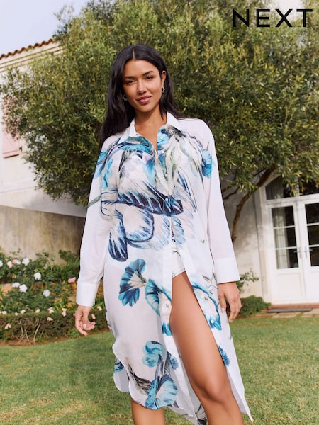 Blue Kew Gardens Longline Shirt (F18012) | €74