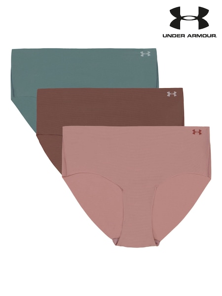 Under Armour Pink No Show Pure Stretch Hipster Printed Knickers 3 Pack (F18028) | AED151