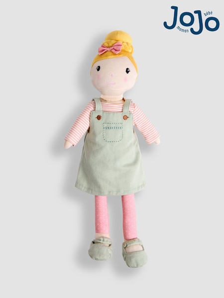 JoJo Maman Bébé Green Pinafore Ragdoll (F18050) | €27.50