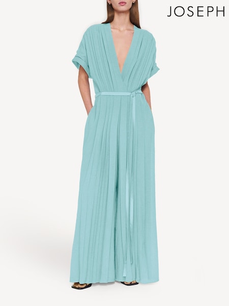 Joseph Blue Blue Sofia Airy Plissé Jumpsuit (F18070) | AED3,465