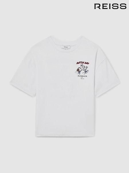 Off White - Reiss Young Cotton Oversized Match Day T-Shirt (F18148) | 35 €