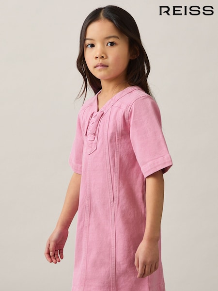 Reiss Tia Lace-Up Detail Denim Dress (F18151) | 95 €