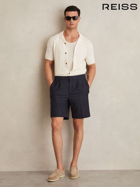 Reiss Navy Sussex Relaxed Drawstring Shorts (F18181) | €113