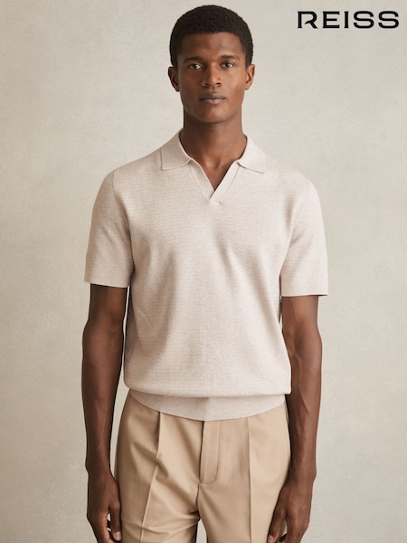 شوفاني مختلط - Reiss Tyne Open Collar Knit Polo Shirt (F18214) | ‏706 د.إ.‏