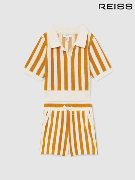 Reiss Yellow Tara 13-14 yrs Towelling Stripe Shorts Set (F18341) | €75