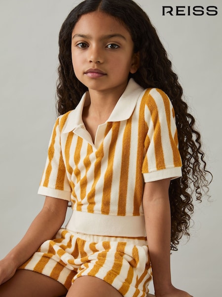 Reiss Yellow Tara 9-13 yrs Towelling Stripe Shorts Set (F18362) | €70