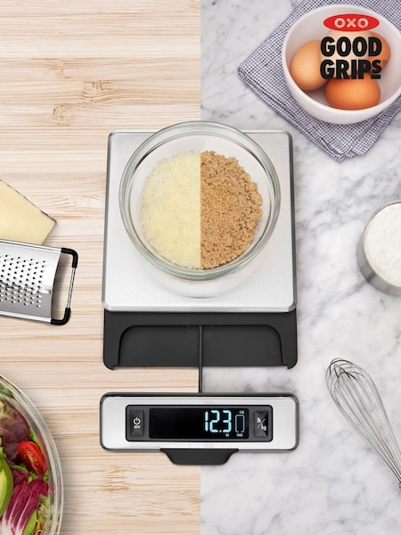 Oxo Silver Stainless Steel Food Scale With Pull Out Display (F18427) | €74