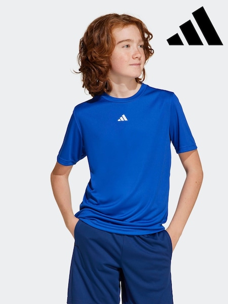 adidas Blue/White Regular Fit Train Essentials Logo Kids T-Shirt (F18441) | R$ 120
