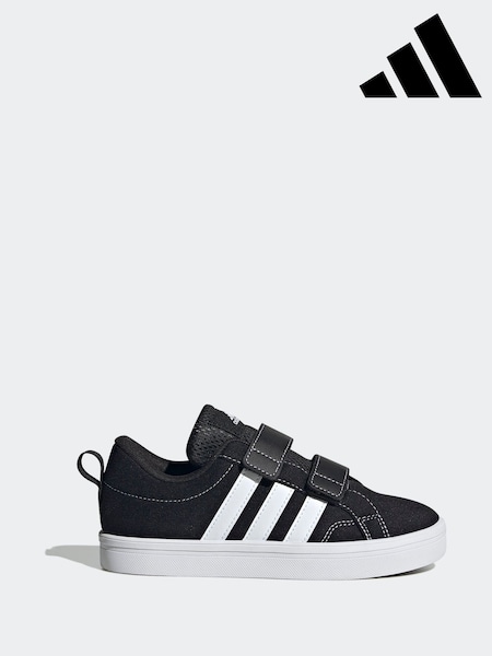 adidas Black/White VS Pace 2.0 Hook and Loop Kids Trainers (F18458) | AED163