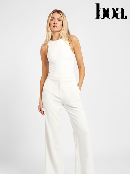 Valkoinen - Because Of Alice Effortless Wide Leg Trousers (F18517) | €102