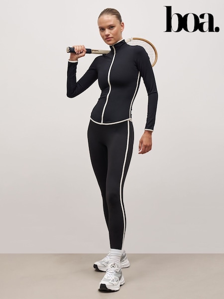 Because Of Alice Black Base Contrast Trim Zip Up Jacket (F18519) | €56