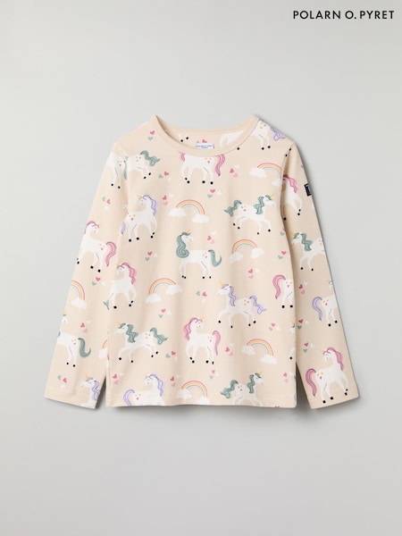 Polarn O Pyret Cream Organic Cotton Floral Print Top (F18643) | 1,322 UAH