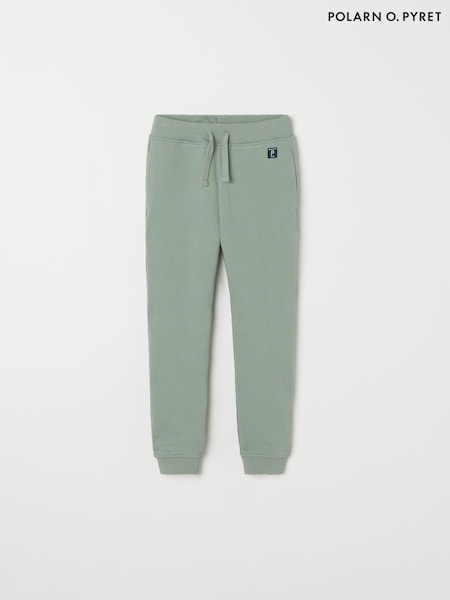 Polarn O. Pyret Green 100% Organic Cotton Plain Joggers (F18645) | ₪131