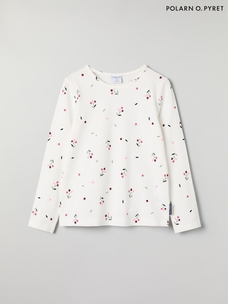 Polarn O Pyret White Organic Cotton Ditsy Floral Print Top (F18650) | 1,322 UAH