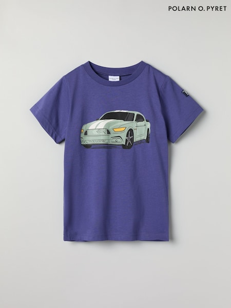 Polarn O. Pyret Blue Organic Cotton Print T-Shirt (F18651) | €18