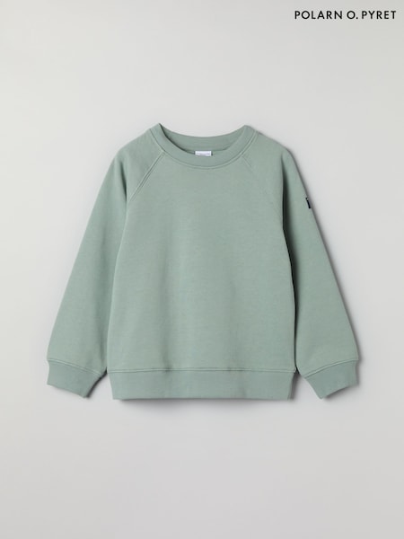 Verde - Hanorac simplu din bumbac organic Polarn O. Pyret (F18653) | 179 LEI