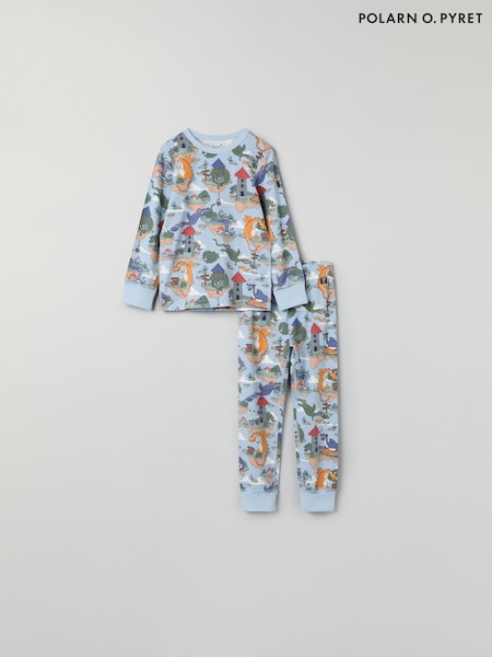 Polarn O. Pyret Blue Organic Cotton Blend Pyjamas (F18662) | R$ 275