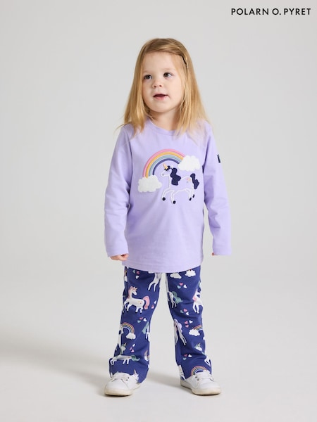 Polarn O. Pyret Blue Unicorn Print Flared Joggers (F18663) | €31