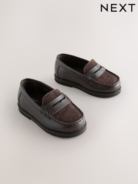 Chocolate Brown Leather Loafers (F18680) | €34 - €39