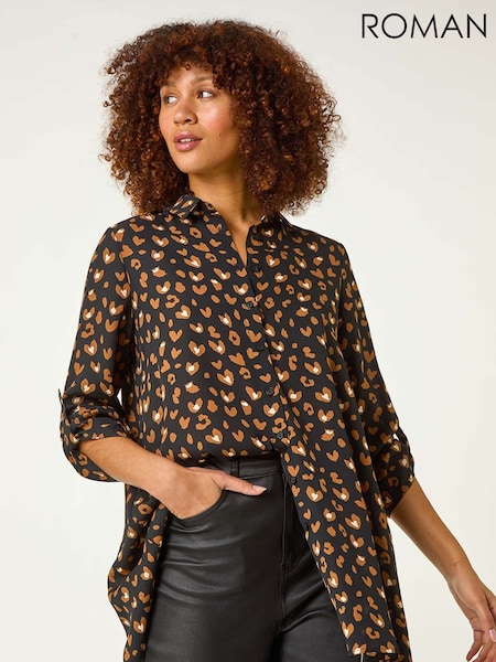Roman Abstract Spot Print Shirt (F18772) | 70 €