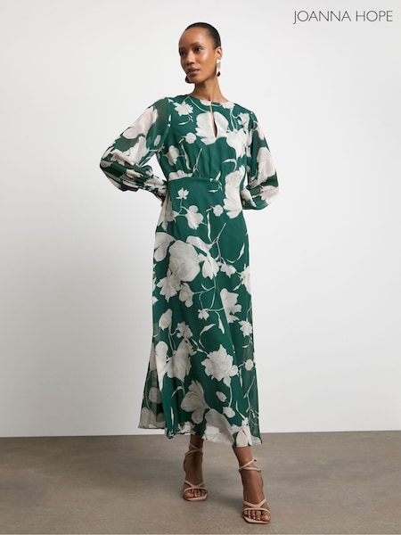 Joanna Hope Green Long Sleeve Key Hole Maxi Dress (F18803) | €131