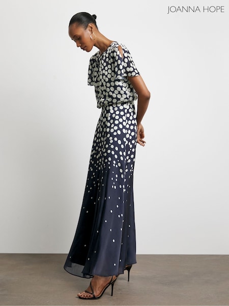 Joanna Hope Blue Split Sleeve Maxi Dress (F18806) | €126