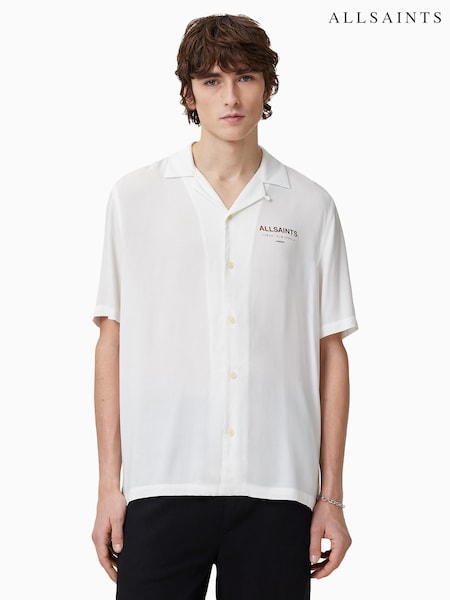 AllSaints White Ouija Short Sleeve Shirt (F18860) | €158