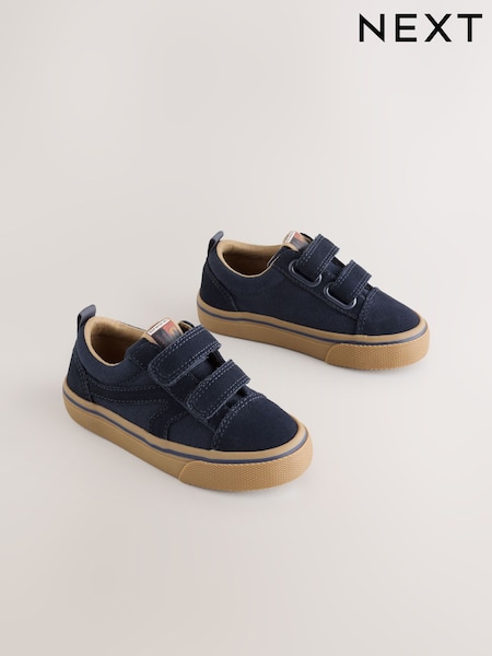 Blue Navy Standard Fit (F) Touch Fastening Skate Trainers (F18910) | €27 - €30