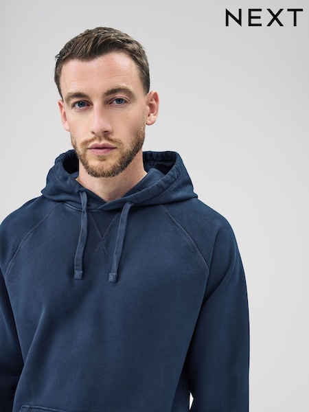 Navy Blue Heavyweight Washed Hoodie (F18912) | 188 QAR