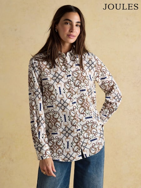 Joules Claudia Cream Boyfriend Shirt (F18979) | €86