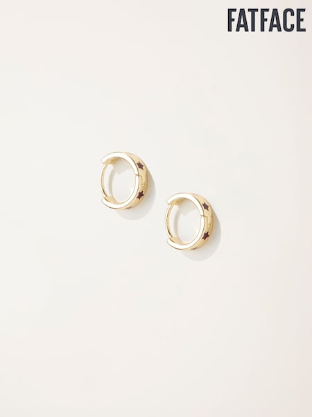 FatFace Burgundy Red Enamel Star Stud Earrings (F19041) | €13.50