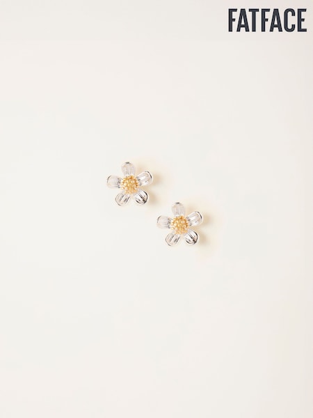 FatFace Silver Tone Daisy Stud Earrings (F19053) | €12