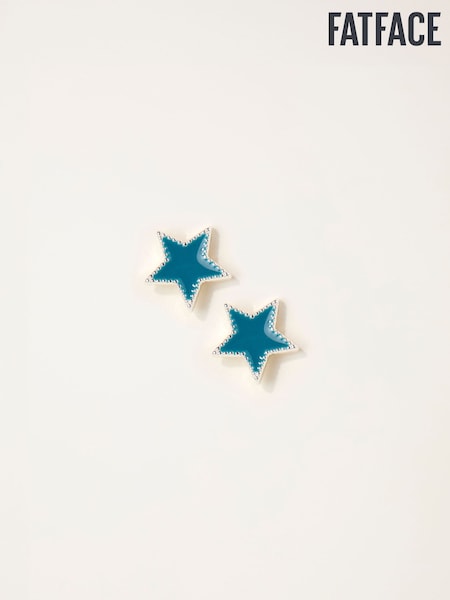 FatFace Teal Blue Enamel Star Stud Earrings (F19057) | AED49