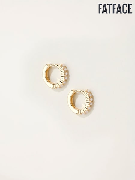 FatFace Gold Tone Pearl Huggie Earrings (F19062) | AED61