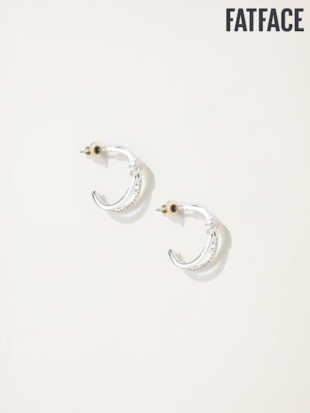FatFace Silver Tone Star Huggie Earrings (F19063) | €16.50