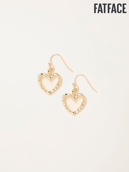 FatFace Hammered Heart Drop Earrings (F19071) | ‏73 د.إ.‏