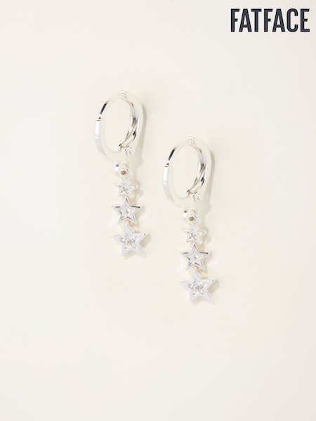 FatFace Silver Tone Trio Star Drop Earrings (F19077) | €13.50