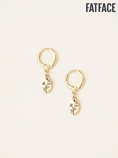 FatFace Gold Tone Embossed Earrings (F19078) | AED61