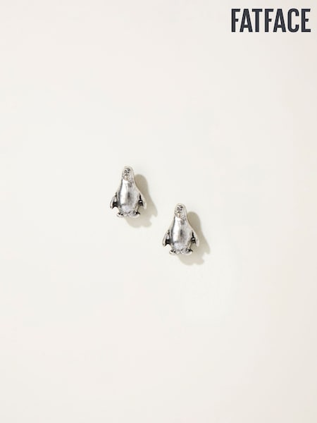 FatFace Silver Tone Penguin Stud Earrings (F19092) | AED49