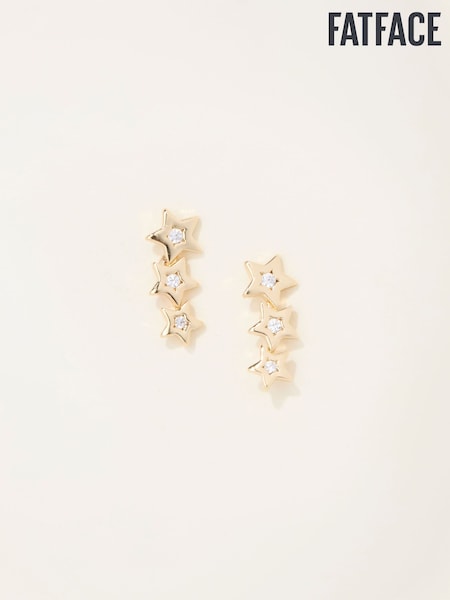 FatFace Gold Tone Trio Star Earrings (F19097) | AED61