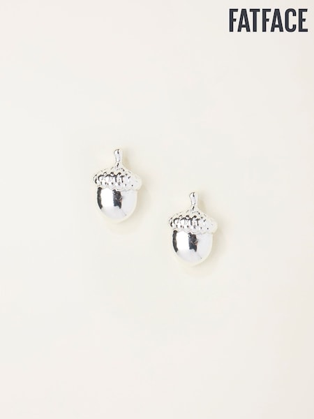 FatFace Silver Tone Acorn Stud Earrings (F19098) | AED49