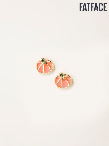 FatFace Orange Pumpkin Stud Earrings (F19100) | AED49